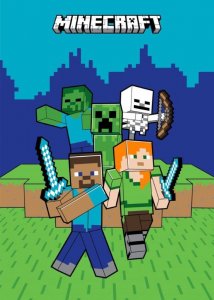 estilex Koc Polarowy 100X140 Dziecięcy Minecraft 3013 1