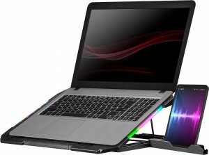 Podstawka chłodząca Defender Podstawka chłodząca Defender NS-502 laptop notebook 15.6-17.3" 2xUSB 2 fans podświetlenie RGB + uchwyt smartfon 2