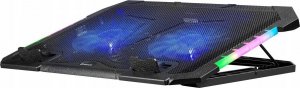 Podstawka chłodząca Defender Podstawka chłodząca Defender NS-502 laptop notebook 15.6-17.3" 2xUSB 2 fans podświetlenie RGB + uchwyt smartfon 4