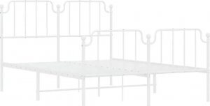 Elior Białe metalowe łóżko małżeńskie 140x200 cm - Onex 1