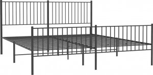 Elior Czarne metalowe łóżko rustykalne 180x200cm - Romaxo 1