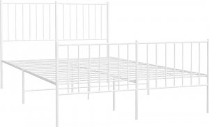 Elior Białe metalowe łóżko małżeńskie w stylu loft 160x200 cm - Romaxo 1