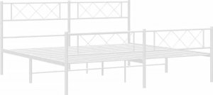 Elior Białe nowoczesne metalowe łóżko małżeńskie 200x200 cm - Espux 1