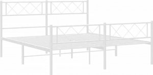 Elior Białe metalowe łóżko małżeńskie 140x200 cm - Espux 1