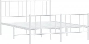 Elior Białe metalowe łóżko małżeńskie w stylu loft 140x200 cm - Privex 1