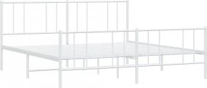 Elior Białe metalowe łóżko małżeńskie 180x200 cm - Privex 1