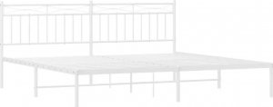 Elior Białe metalowe łóżko małżeńskie 200x200 cm - Envilo 1