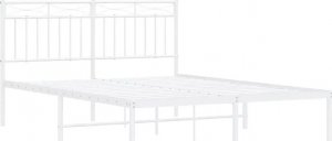 Elior Białe metalowe łóżko małżeńskie 180x200 cm - Envilo 1