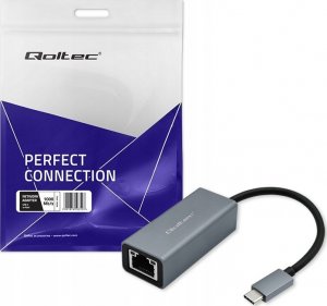 Karta sieciowa Qoltec Kabel adapter Qoltec USB-C na RJ45 Ethernet | 1000Mb/s | Aluminiowa obudowa 3