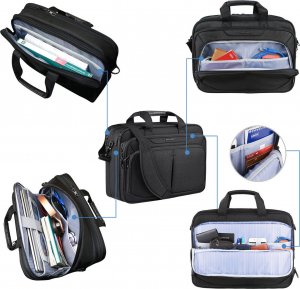 Torba KROSER KROSER Biznesowa torba na laptopa 17,3" rozszerzana pojemna teczka na ramię 2