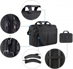 Torba KROSER KROSER Biznesowa torba na laptopa 17,3" rozszerzana pojemna teczka na ramię 3