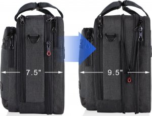 Torba KROSER KROSER Biznesowa duża torba na laptopa 17,3" z kieszeniami na ramię pojemna 6
