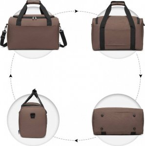 Kono KONO Brązowa Torba podróżna kabinowa do samolotu RYANAIR 40x20x25 3