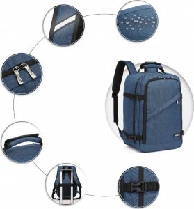 Plecak turystyczny Kono KONO Plecak podróżny kabinowy do samolotu RYANAIR 40x20x25 niebieski 8