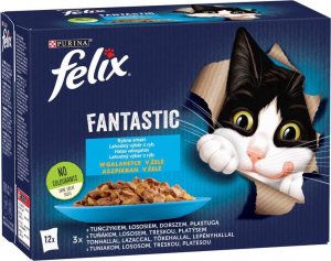 Purina Felix Fantastic Karma dla kotów rybne smaki w galaretce 1,02 kg (12 x 85 g) 1