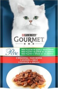 Purina Gourmet Perle Karma dla kotów mini fileciki w sosie z wołowiną i marchewką 85 g 1