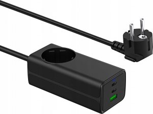 Ładowarka Akyga AKYGA Wall charger AK-CH-21 65W 2xUSB-C USB-A PD GaN 5-20V / 1.5-4.5A + AC Socket black 2