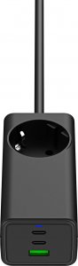Ładowarka Akyga AKYGA Wall charger AK-CH-21 65W 2xUSB-C USB-A PD GaN 5-20V / 1.5-4.5A + AC Socket black 7