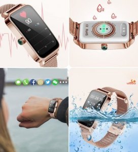 Smartwatch Active Band ZX19 Różowe złoto 7