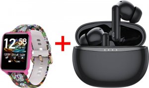 Smartwatch Bemi KIX-M + Słuchawki BT Bemi Tutti Czarno-różowy 3