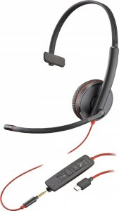 Słuchawki HP HP Poly Blackwire C3215 Monaural Headset +Carry Case Bulk 1