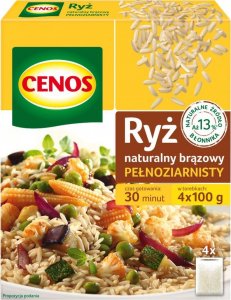 Cenos Cenos Ryż naturalny brązowy pełnoziarnisty 400 g (4 x 100 g) 1