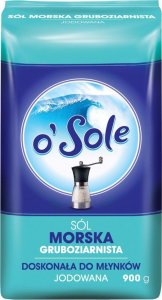 Cenos o'Sole Sól morska gruboziarnista jodowana 900 g 1