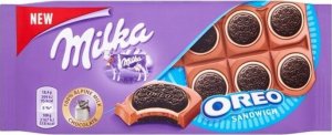 Milka Milka Oreo Sandwich Czekolada mleczna z ciastkami kakaowymi z nadzieniem o smaku waniliowym 92 g 1