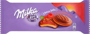 Milka Milka Choco Jaffa Biszkopty z galaretką o smaku malinowym oblewane czekoladą mleczną 147 g 1