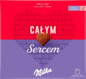 Milka Milka Czekoladki mleczne z nadzieniem z orzechów laskowych 110 g 1