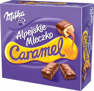 Milka Milka Alpejskie Mleczko Caramel Pianka o smaku waniliowym z nadzieniem karmelowym 350 g 1