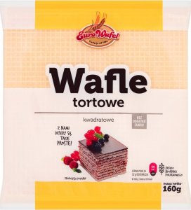 Eurowafle Eurowafel Wafle tortowe kwadratowe 160 g 1