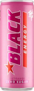 Black Black Energy Zero Sugar Wild Strawberry Gazowany napój energetyzujący 250 ml 1