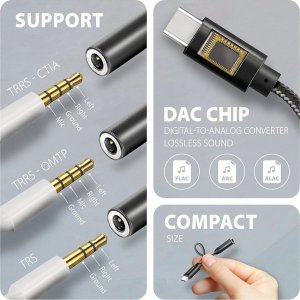Adapter USB Axagon ADA-HC USB-C - Jack 3.5mm Czarny  (ADA-HC) 4