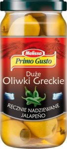 Primo Gusto Primo Gusto Melissa Duże oliwki greckie ręcznie nadziewane jalape?o 240 g 1