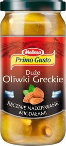 Primo Gusto Primo Gusto Melissa Duże oliwki greckie ręcznie nadziewane migdałami 240 g 1