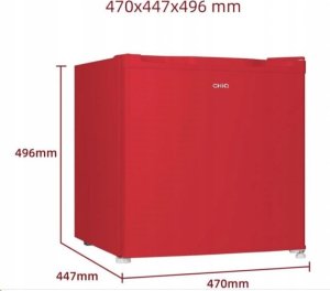 Lodówka CHiQ CHiQ CSD46D4RE minibar, 46 litrů, 2 přihrádky, 0 °C až +10 °C, 39 dB, červený 1