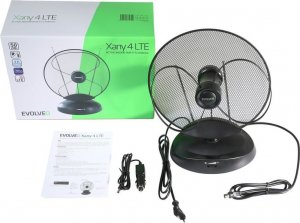 Antena RTV Evolveo Xany 4 LTE 230/12V 50dBi aktywna antena pokojowa DVB-T/T2 LTE filtr 2
