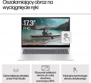 Laptop HP Envy Laptop 17-da0002nw Intel Core Ultra 7 155H 43,9 cm (17.3") Ekran dotykowy Full HD 32 GB DDR5-SDRAM Wi-Fi 6E (802.11ax) Windows 11 Pro 17