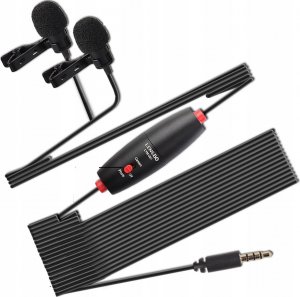 Mikrofon LensGo Podwójny 2x Dynamiczny Mikrofon Krawatowy Lavalier Mini Jack 3,5mm Lensgo / Lym-dm1 Podwójny 2
