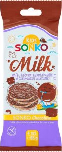 SONKO Sonko Kids Wafle ryżowo-kukurydziane w czekoladzie mlecznej 65 g (4 sztuki) 1