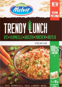 Melvit Melvit Premium Trendy Lunch ryż vermicelli groszek marchew bazylia 320 g (4 x 80 g) 1