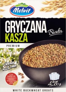 Melvit Melvit Premium Kasza gryczana biała 400 g (4 torebki) 1