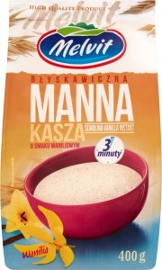 Melvit Melvit Błyskawiczna kasza manna o smaku waniliowym 400 g 1