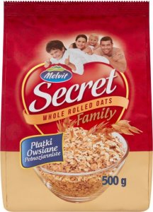 Melvit Melvit Secret Family Płatki owsiane pełnoziarniste 500 g 1