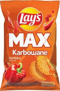LAYs Lay's Max Chipsy ziemniaczane karbowane o smaku papryki 120 g 1