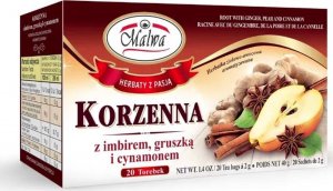 MALWA Malwa Herbatka ziołowo-owocowa korzenna z imbirem gruszką i cynamonem 40 g (20 x 2 g) 1