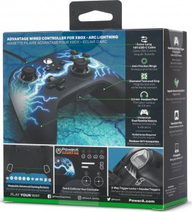 Pad PowerA PowerA XBGP0190-01, Gamepad, PC, Xbox One, Xbox One S, Xbox One X, D-pad, Home button, Menu button, Select button, Wired, USB, Black, Blue 15