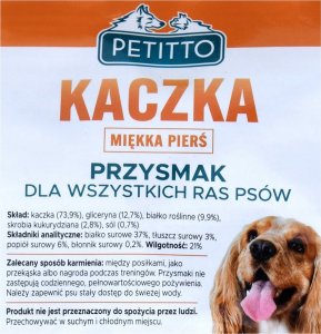 PETITTO PETITTO Miękkie piersi z kaczki - przysmak dla psa - 500 g 4