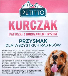 PETITTO Patyczki z ryżem i kurczakiem 500G 4